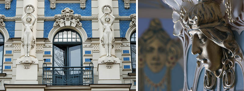 Art Nouveau-bygning i Riga, Letland